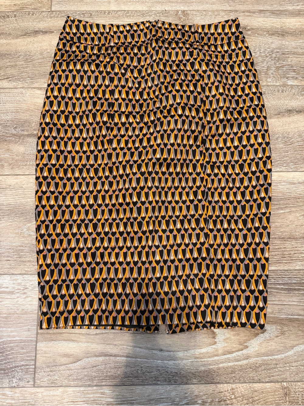 Mossimo Supply Co. Black and Mustard Geometric Pencil Skirt